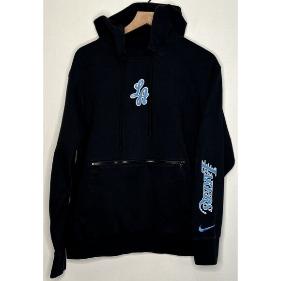 Nike Other - Nike LA Lakers City Edition Courtside Hoodie Large Black Sky Blue CN1812-010
